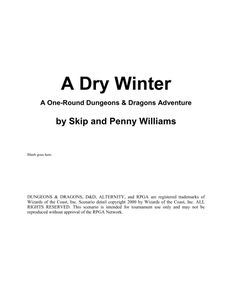 A Dry Winter