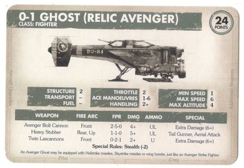 Aeronautica Imperialis: Wings of Vengeance – Ghost Relic Avenger Card