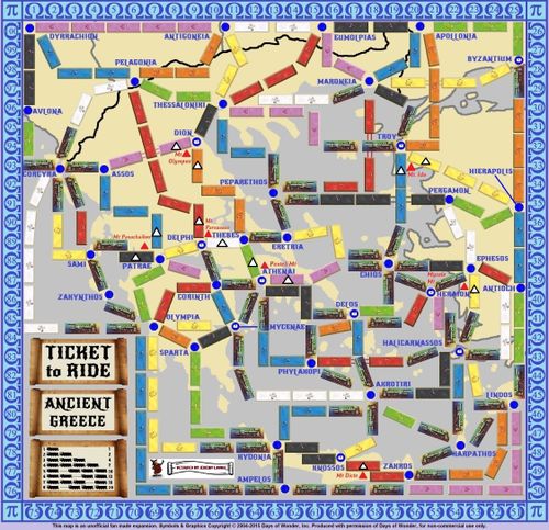 Ancient Greece (fan expansion for Ticket to Ride)