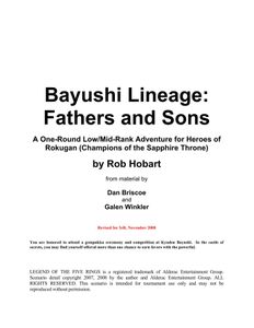 Bayushi Lineage: Fathers and Sons