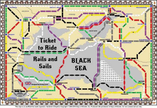 Black Sea (fan expansion for Ticket to Ride: Rails & Sails)