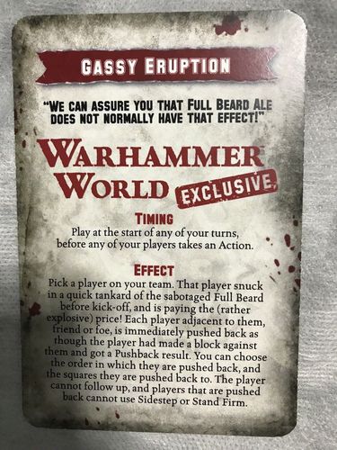 Blood Bowl (2016 Edition): Gassy Eruption Special Play Promo Card