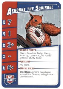 Blood Bowl: Second Season Edition – Akhorne the Squirrel Star Player Promo Card