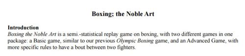 Boxing the Noble Art