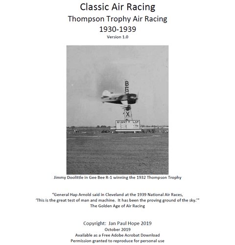 Classic Air Racing: Thompson Trophy Air Racing 1930-1939