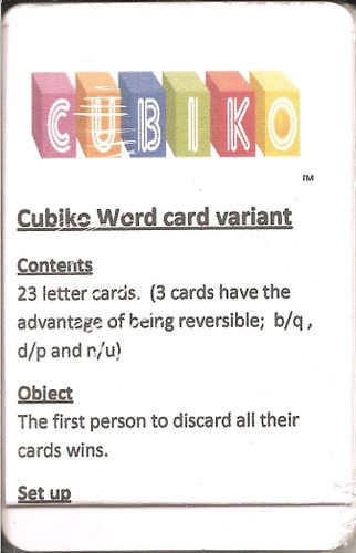 Cubiko Word card deck