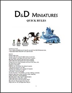 D&D Miniatures Quick Rules