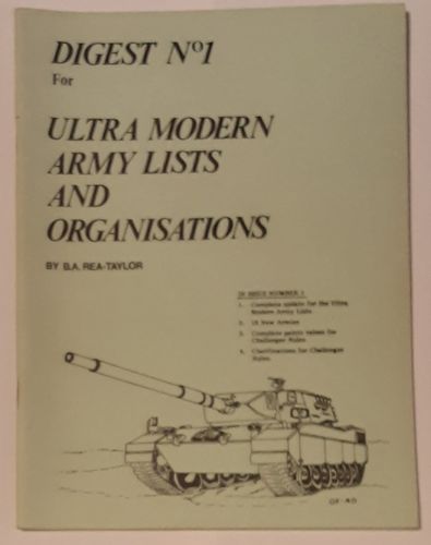 Digest No. 1 for Ultra Modern Army Lists and Organisations