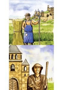 Friar & Farmhand (fan expansion for Carcassonne)