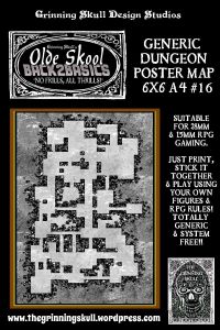 Generic Dungeon Poster Map 6x6 A4 #16