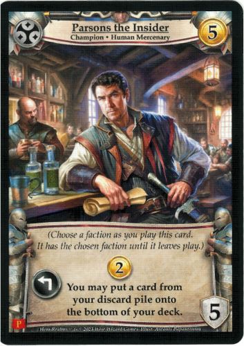 Hero Realms: Parsons the Insider Promo Card