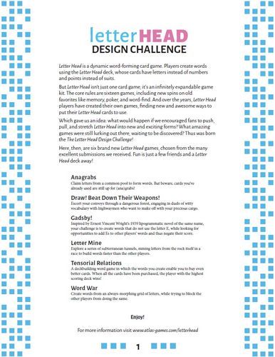 Letter Head: Design Challenge Games