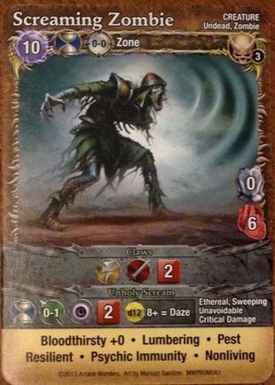 Mage Wars: Screaming Zombie Promo Card