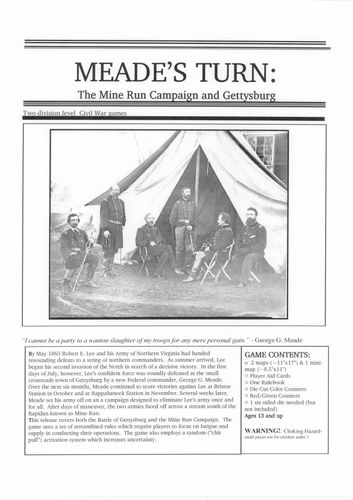 Meade's Turn: The Mine Run Campaign and Gettysburg