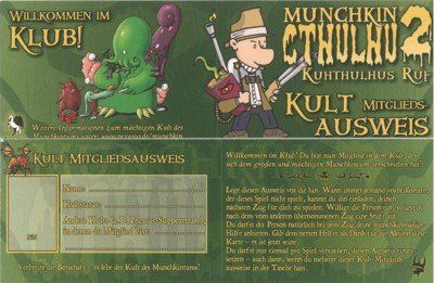 Munchkin Cthulhu 2 Kult-Mitgliedsausweis