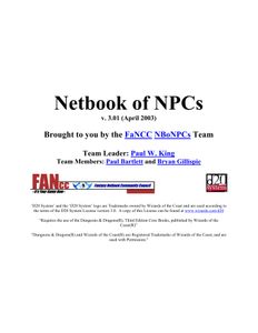 Netbook of NPCs