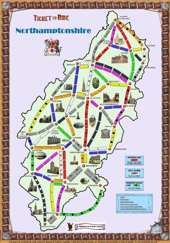 Northamptonshire (fan expansion for Ticket to Ride)
