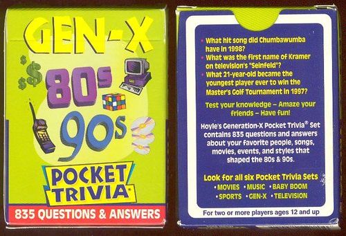 Pocket Trivia: Gen-X 80s & 90s