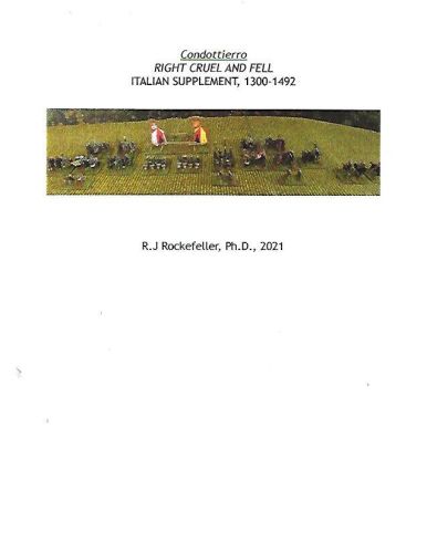 Right Cruel and Fell: Condottiero – Italian supplement, 1300-1492