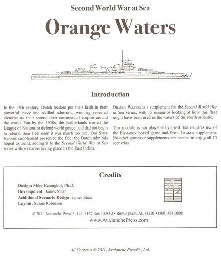Second World War at Sea: Orange Waters