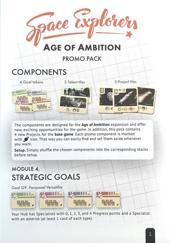 Space Explorers: Age of Ambition Promo Pack