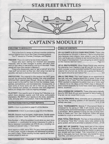 Star Fleet Battles: Captain's Module P1