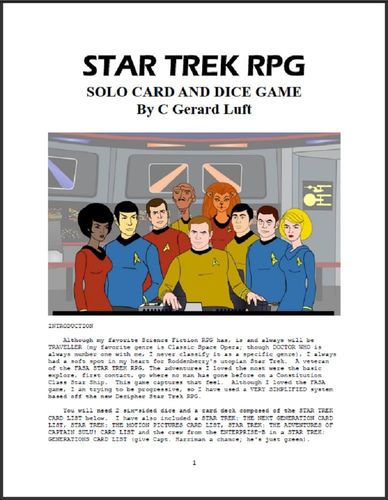 Star Trek RPG Solo Card and Dice Game
