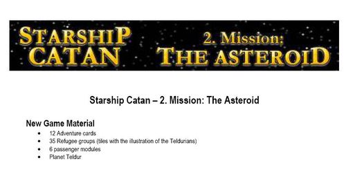 Starship Catan: 2. Mission – The Asteroid