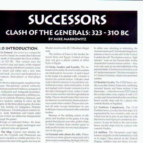 Successors: Clash of the Generals 323 - 310 BC