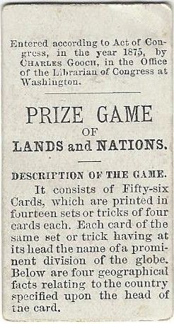The Prize Game of Lands and Nations