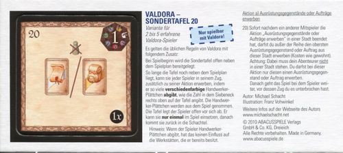 Valdora: Special board 20