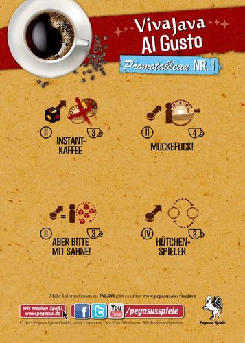 VivaJava: The Coffee Game: The Dice Game: Al Gusto – Promotableau NR. 1