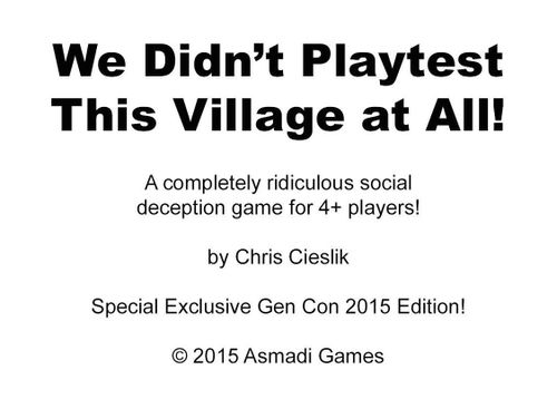 We Didn't Playtest This Village at All!